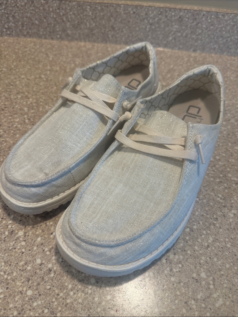 Hey Dude Light Cream Casual Slip-On Womens Shoes